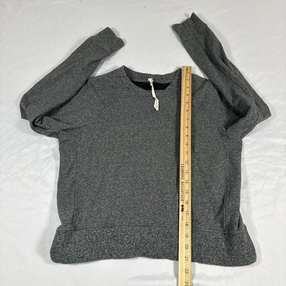 Lululemon Crewneck Pullover Sweater Womens Size‎ 4 Heather Gray Gym Workout - Picture 7 of 9